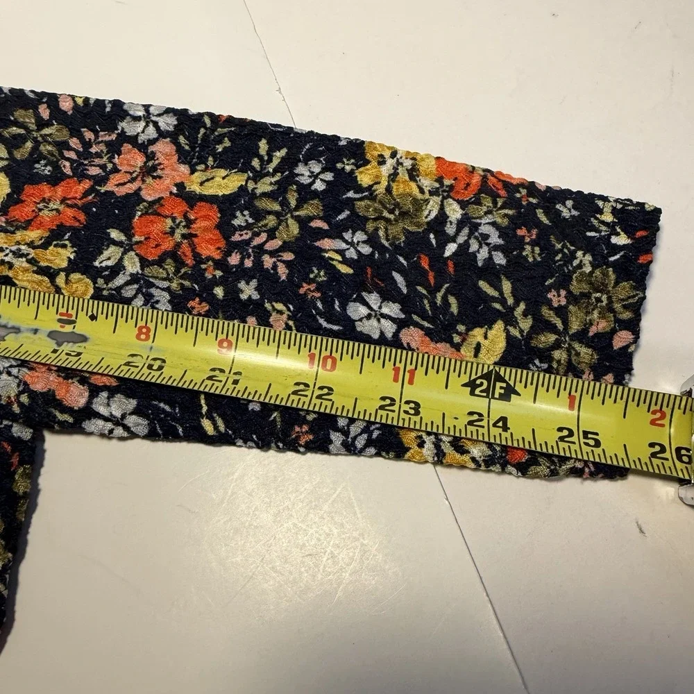 Loft Puff Long Sleeve Navy Floral Petite S Fall Peasant Coquette Preppy NWT